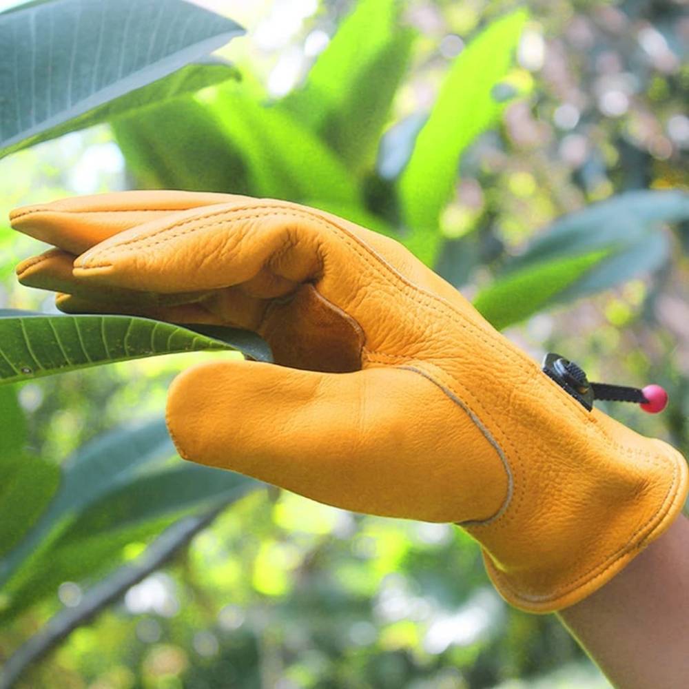 Leather Gardening Gloves: l-large