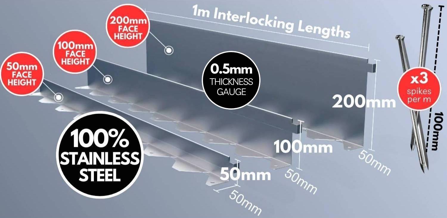 Stainless Steel Garden Edge: 100mm Face Height (per m): image 9